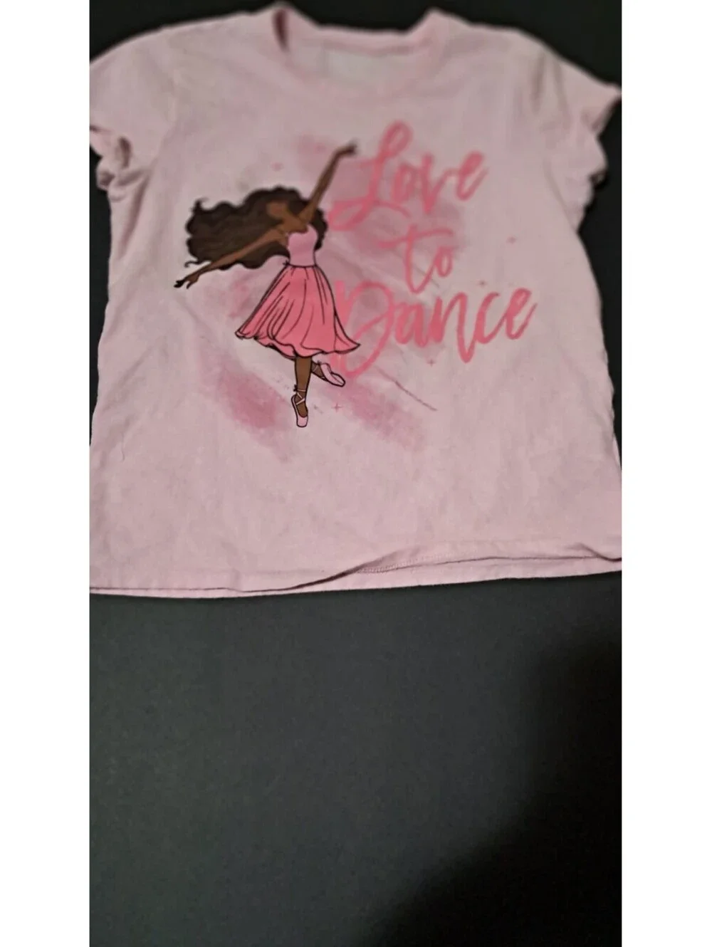 Place: girls Love To DANCE ballerina Teeshirt Size 7/8